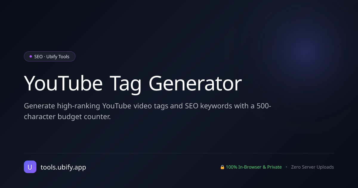 YouTube Tag Generator | Ubify Tools